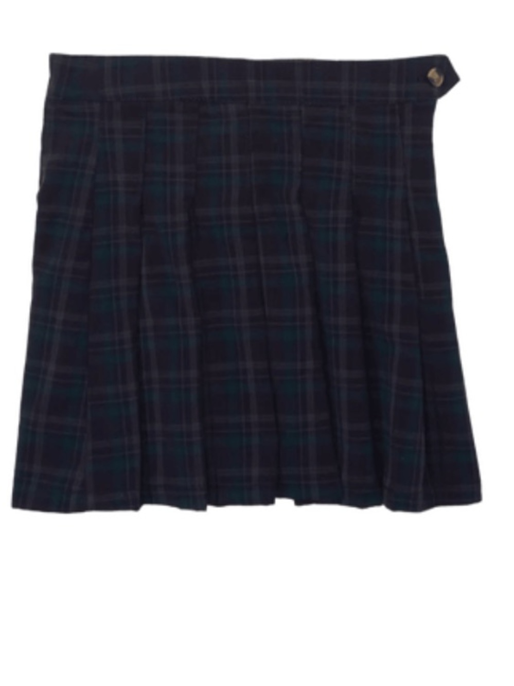 American Eagle Pleated Navy Tartan Mini Skirt